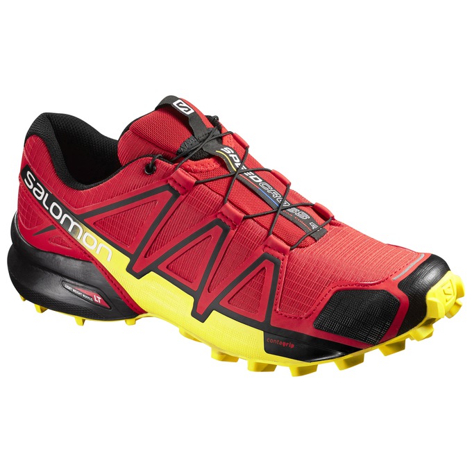 Salomon SPEEDCROSS 4 Zapatillas Trail Running Hombre - Rojas / Amarillo - Colombia (23697-AKDR)